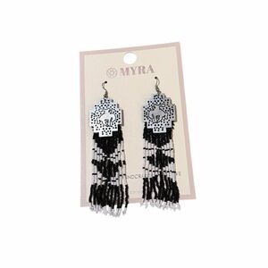 Myra Bag‎ Stallion Smoke Beaded Fringe Earrings